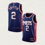 Maglia Blake Griffin NO 2 Brooklyn Nets Citta 2021-22 Blu