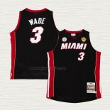 Maglia Dwyane Wade NO 3 Miami Heat Mitchell & Ness Autentico 2012-13 Nero