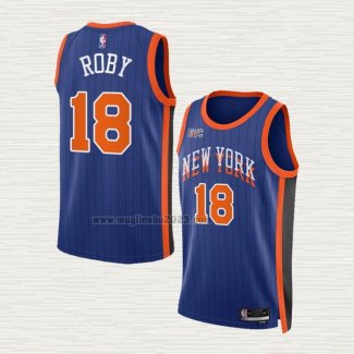 Maglia Isaiah Roby NO 18 New York Knicks Citta 2023-24 Blu