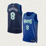 Maglia Jarred Vanderbilt NO 8 Minnesota Timberwolves Citta 2021-22 Blu
