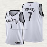 Maglia Kevin Durant NO 7 Bambino Brooklyn Nets Association 2019 Bianco