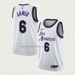 Maglia LeBron James NO 6 Los Angeles Lakers Citta 2022-23 Bianco