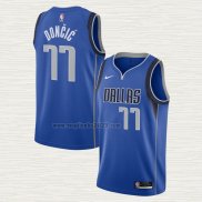 Maglia Luka Doncic NO 77 Dallas Mavericks Icon 2020-21 Blu