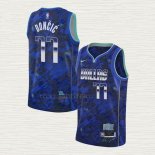 Maglia Luka Doncic NO 77 Dallas Mavericks MVP Blu