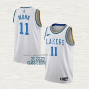 Maglia Malik Monk NO 11 Los Angeles Lakers Classic 2022-23 Bianco