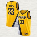 Maglia Myles Turner NO 33 Indiana Pacers Statement Edition Giallo