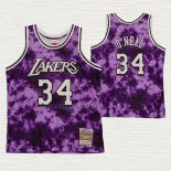 Maglia NO 34 Los Angeles Lakers Galaxy Viola Shaquille O'neal