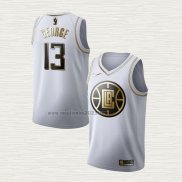 Maglia Paul George NO 13 Los Angeles Clippers Golden Edition Bianco