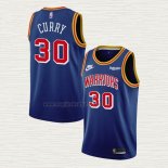 Maglia Stephen Curry NO 30 Golden State Warriors 75th Anniversary Blu