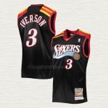 Maglia Allen Iverson NO 3 Philadelphia 76ers Mitchell & Ness 2006 Nero