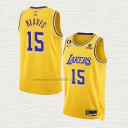 Maglia Austin Reaves NO 15 Los Angeles Lakers Icon 2022-23 Giallo