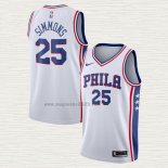 Maglia Ben Simmons NO 25 Philadelphia 76ers Association Bianco