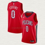 Maglia DeMarcus Cousins NO 0 New Orleans Pelicans Statement Rosso