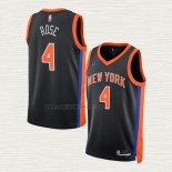 Maglia Derrick Rose NO 4 New York Knicks Citta 2022-23 Nero