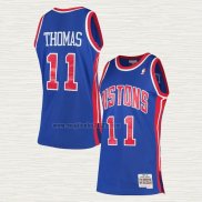 Maglia Isiah Thomas NO 11 Detroit Pistons Mitchell & Ness 1988-89 Blu