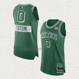 Maglia Jayson Tatum NO 0 Boston Celtics Citta Autentico Verde