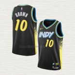 Maglia Kendall Brown NO 10 Indiana Pacers Citta 2023-24 Nero
