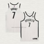 Maglia Kevin Durant NO 7 Brooklyn Nets Association Autentico Bianco