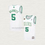 Maglia Kevin Garnett NO 5 Boston Celtics Hardwood Classics Throwback 2007-08 Bianco