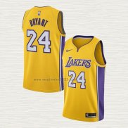 Maglia Kobe Bryant NO 24 Los Angeles Lakers Icon 2017-18 Giallo