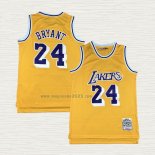 Maglia Kobe Bryant NO 24 Los Angeles Lakers Mitchell & Ness 2007-08 Giallo
