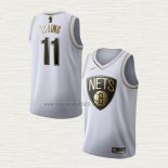 Maglia Kyrie Irving NO 11 Brooklyn Nets Golden Edition Bianco
