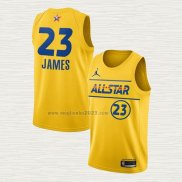 Maglia LeBron James NO 23 Los Angeles Lakers All Star 2021 Or