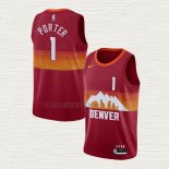 Maglia Michael Porter NO 1 Denver Nuggets Citta 2020-21 Rosso