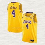 Maglia Rajon Rondo NO 4 Los Angeles Lakers 75th Anniversary 2021-22 Giallo