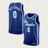 Maglia Russell Westbrook NO 0 Los Angeles Lakers Classic 2021-2022 Blu