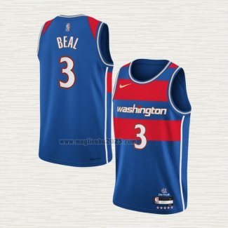 Maglia Bradley Beal NO 3 Washington Wizards Citta 2021-22 Blu