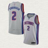 Maglia Cade Cunningham NO 2 Detroit Pistons Statement 2020-21 Grigio