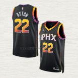 Maglia Deandre Ayton NO 22 Phoenix Suns Statement 2022-23 Nero