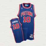 Maglia Dennis Rodman NO 10 Detroit Pistons Throwback Blu
