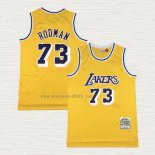 Maglia Dennis Rodman NO 73 Los Angeles Lakers Mitchell & Ness 1998-99 Giallo
