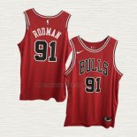 Maglia Dennis Rodman NO 91 Chicago Bulls Icon Autentico Rosso