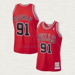 Maglia Dennis Rodman NO 91 Chicago Bulls Mitchell & Ness 1997-98 Rosso