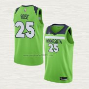 Maglia Derrick Rose NO 25 Minnesota Timberwolves Statement 2020-21 Verde