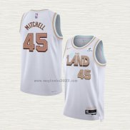 Maglia Donovan Mitchell NO 45 Cleveland Cavaliers Citta 2022-23 Bianco