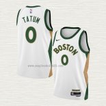 Maglia Jayson Tatum NO 0 Boston Celtics Citta 2023-24 Bianco