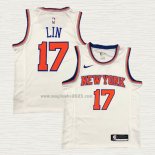 Maglia Jeremy Lin NO 17 New York Knicks Association Bianco
