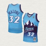 Maglia Karl Malone NO 32 Utah Jazz Mitchell & Ness 1996-97 Blu