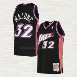 Maglia Karl Malone NO 32 Utah Jazz Mitchell & Ness 1998-99 Nero