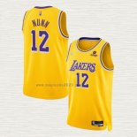 Maglia Kendrick Nunn NO 12 Los Angeles Lakers 75th Anniversary 2021-22 Giallo
