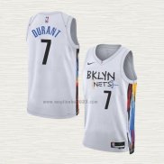Maglia Kevin Durant NO 7 Brooklyn Nets Citta 2022-23 Bianco