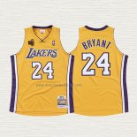 Maglia Kobe Bryant NO 24 Los Angeles Lakers Hardwood Classics Giallo