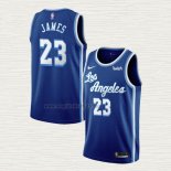 Maglia Lebron James NO 23 Los Angeles Lakers Classic 2019-20 Blu