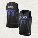 Maglia Luka Doncic NO 77 Dallas Mavericks Citta 2023-24 Blu