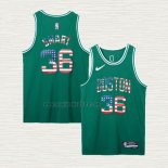 Maglia Marcus Smart NO 36 Boston Celtics Bandiera Edition 75th Verde