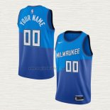 Maglia Milwaukee Bucks Personalizzate Citta 2020-21 Blu